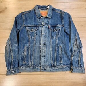 Levis Type 3 Jacket Mens Large Blue Denim Trucker Button Front Western Workwear